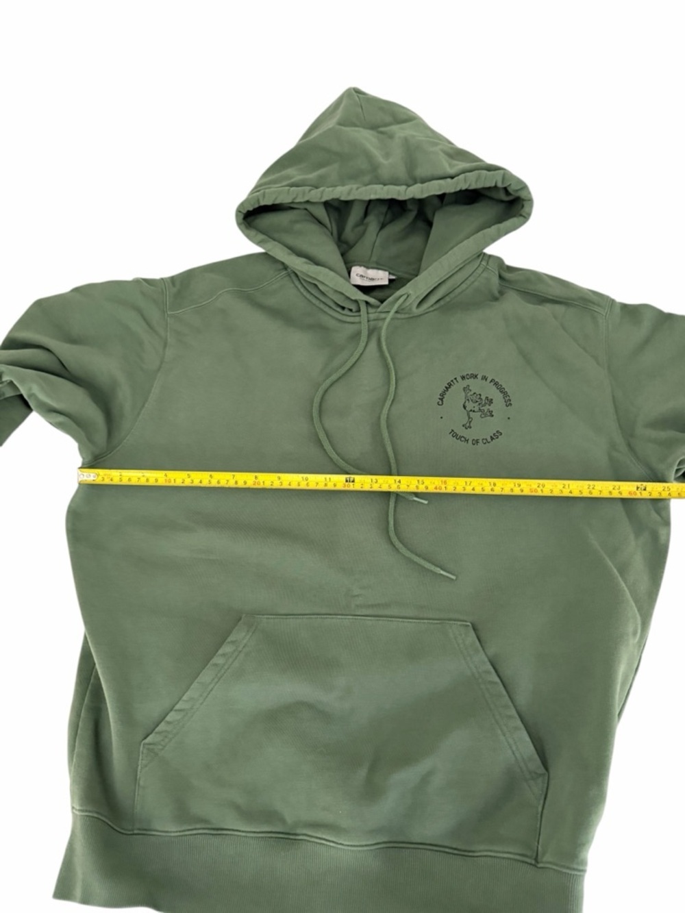 CARHARTT WIP Duck Green Hooded Stamp Hoodie Frog Graphic Vintage Style size M - Picture 9 of 12